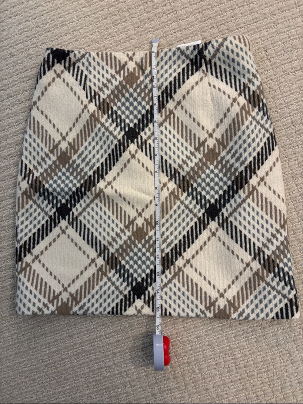 H&M Plaid Mini Skirt in Cream, Brown & Black